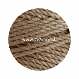 Twisted cotton cord, white coffee, 3 mm, 280 m