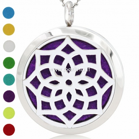 Aromatherapy essential oil diffuser pendant "Lotus Flower 1", 30 mm, 1 pc