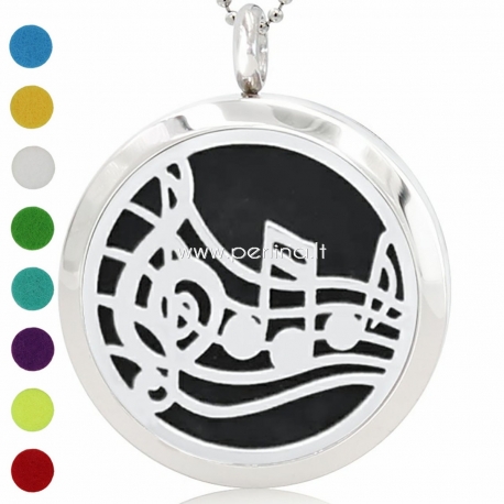 Aromatherapy essential oil diffuser pendant "Musical Note", 30 mm, 1 pc