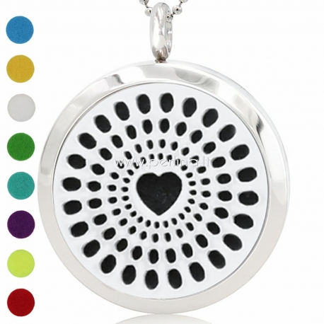 Aromatherapy essential oil diffuser pendant "Heart", 30 mm, 1 pc