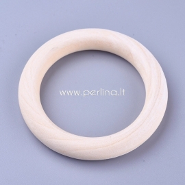 Wood linking ring, natural wood color, 70x10mm, 1pc