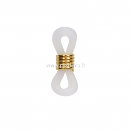 Eyeglasses chain holder, gold plated white, 20x6mm, 1pc