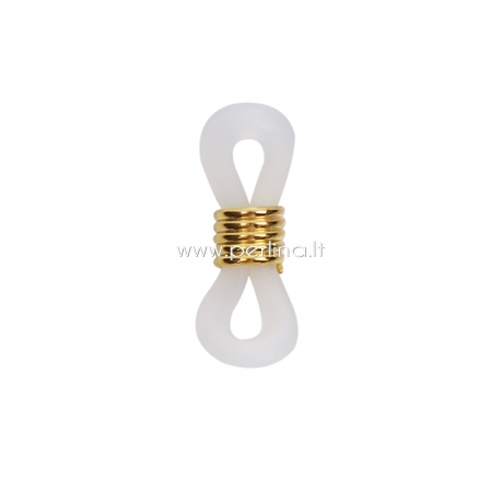 Eyeglasses chain holder, gold plated white, 20x6mm, 1pc