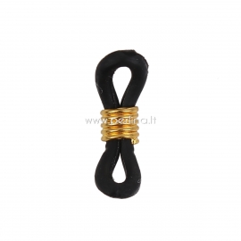 Eyeglasses chain holder, gold plated black, 20x6mm, 1pc