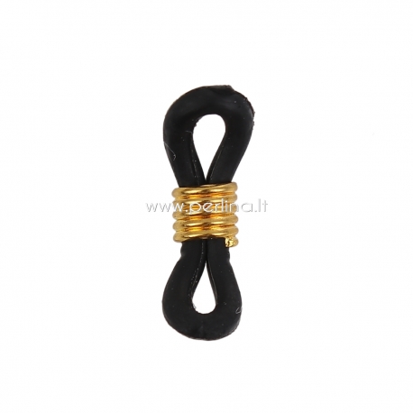Eyeglasses chain holder, gold plated black, 20x6mm, 1pc