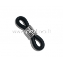 Eyeglasses chain holder, silver tone black, 20x6mm, 1pc