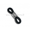Eyeglasses chain holder, silver tone black, 20x6mm, 1pc