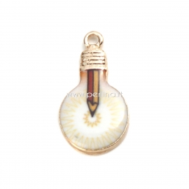 Pendant "Pencil in lamp", gold plated, 22x12 mm