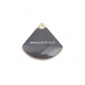 Pendant "Fan shaped", gray gold plated, 13x12 mm
