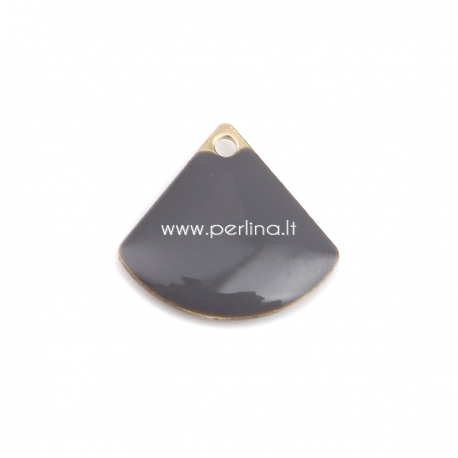 Pendant "Fan shaped", gray gold plated, 13x12 mm