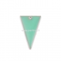 Pendant "Triangle", light green gold plated, 22x13 mm