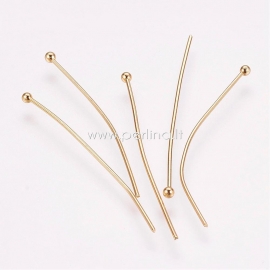 Ball head pin, 304 stainless steel, golden, 40x0,7 mm, 1 pc