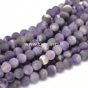 Natural amethyst gemstone bead, frosted, 8 mm, 1 pc