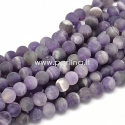 Natural amethyst gemstone bead, frosted, 6 mm, 1 pc