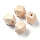 Wood bead, natural wood color, polygon, 18x18 mm, 1 pc