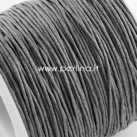 Wax cotton cord, gray, 1 mm, 1 m