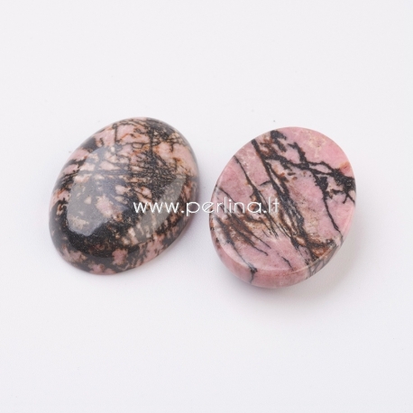 Natural rhodonite cabochon, 18x13 mm