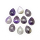 Natural amethyst cabochon, drop, 25x18 mm