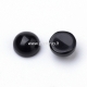 Natural black agate cabochon, 6 mm