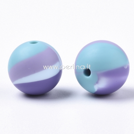 Food grade silicone bead, multicolor, 15 mm, 1 pc