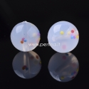 Food grade silicone bead, clear with multicolor bubbles, 15 mm, 1 pc
