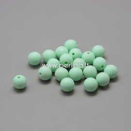 Maistinio silikono karoliukas, šviesiai žalia/mėtinė, 12 mm, 1 vnt.