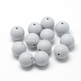 Food grade silicone bead, light grey, 12 mm, 1 pc