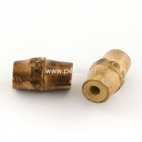 Medinis karoliukas, natūrali medžio sp., cilindro f., 20,5x10,5~13mm, 1 vnt.
