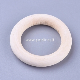 Wood linking ring, natural wood color, 40x8mm, 1pc
