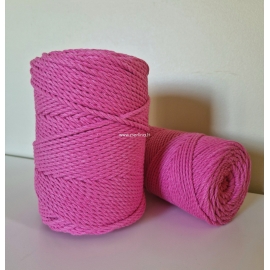Twisted cotton cord, fuchsia, 4 mm, 170 m