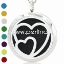 Aromatherapy essential oil diffuser pendant "Hearts", 30 mm, 1 pc