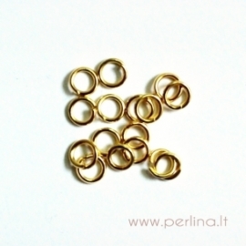 Gold tone open jump ring, 3 mm, 10 pcs