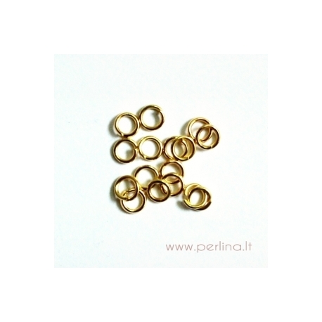 Gold tone open jump ring, 3 mm, 10 pcs