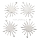 Brass connector "Sun", real platinum plated, 26.5x22.5x0.8mm, 1 pc