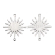Brass connector "Sun", real platinum plated, 26.5x22.5x0.8mm, 1 pc