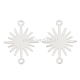 Brass connector "Sun", real platinum plated, 18x13.5x0.5mm, 1 pc