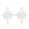 Brass connector "Sun", real platinum plated, 18x13.5x0.5mm, 1 pc