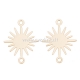 Brass connector "Sun", real 18K gold plated, 18x13.5x0.5mm, 1 pc