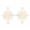 Brass connector "Sun", real 18K gold plated, 18x13.5x0.5mm, 1 pc