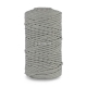 Knitted cotton cord with polyester core, grey, 3 mm, 100 m