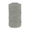 Knitted cotton cord with polyester core, grey, 3 mm, 100 m