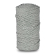 Knitted cotton cord with polyester core, grey with silver thread, 3 mm, 100 m