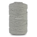 Knitted cotton cord with polyester core, grey, 5 mm, 100 m