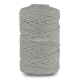 Knitted cotton cord with polyester core, grey, 5 mm, 100 m