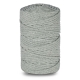 Knitted cotton cord with polyester core, grey with silver thread, 5 mm, 100 m