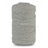 Knitted cotton cord with polyester core, grey, 5 mm, 100 m