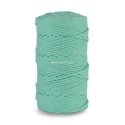 Knitted cotton cord with polyester core, aquamarine, 3 mm, 100 m