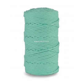 Knitted cotton cord with polyester core, aquamarine, 3 mm, 100 m
