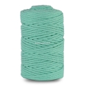 Knitted cotton cord with polyester core, aquamarine, 9 mm, 50 m