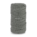 Knitted cotton cord with polyester core, dark grey, 3 mm, 100 m